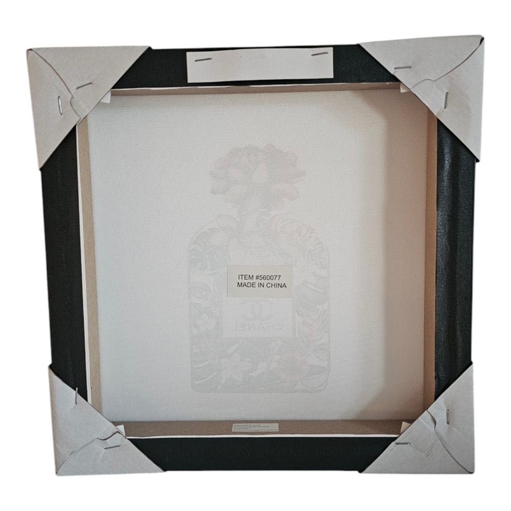 Hermes Perfume Bottle & Flowers Canvas Wall Decor 12x12 New - Picture 2 of 2